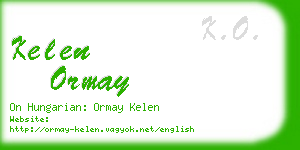 kelen ormay business card